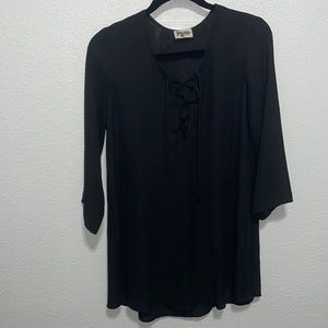 Lulu Tunic Show Me Your Mumu Black Crisp‎ Small Coverup Top